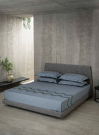 NOVELLE-FADED DENIM KING BED SHEET SET