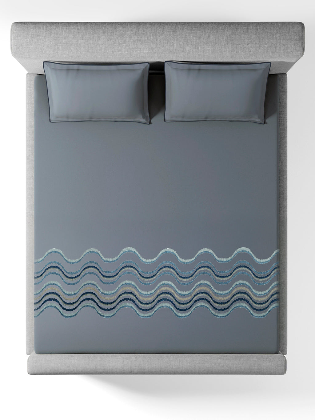 NOVELLE-FADED DENIM KING BED SHEET SET