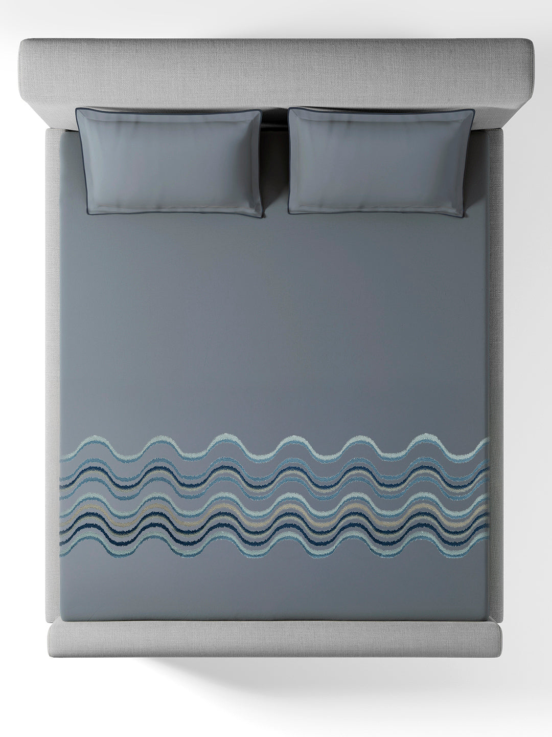 NOVELLE-FADED DENIM KING BED SHEET SET