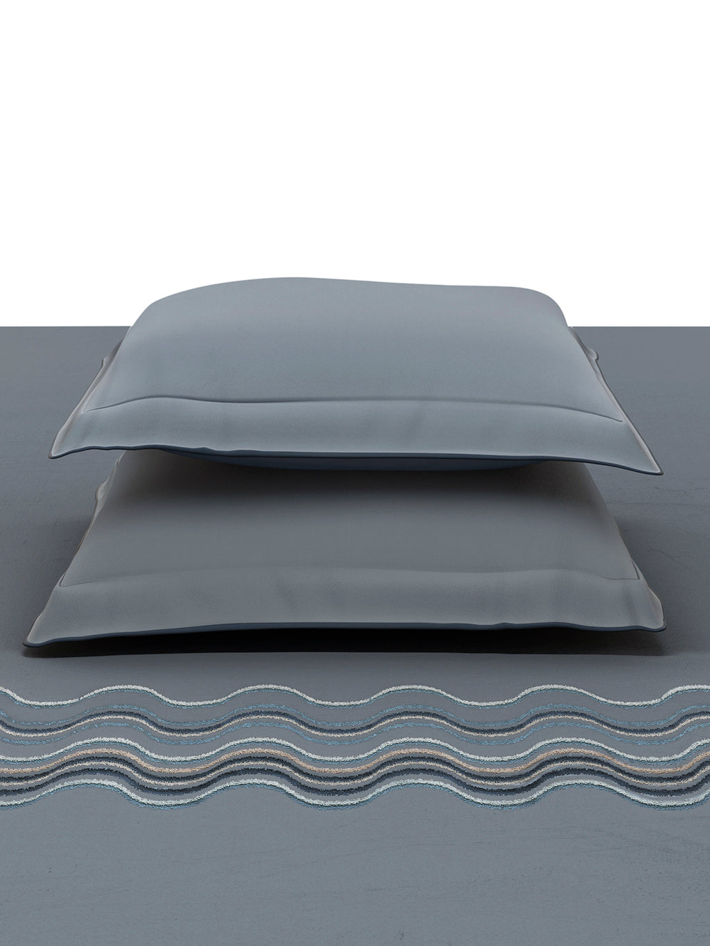 NOVELLE-FADED DENIM KING BED SHEET SET