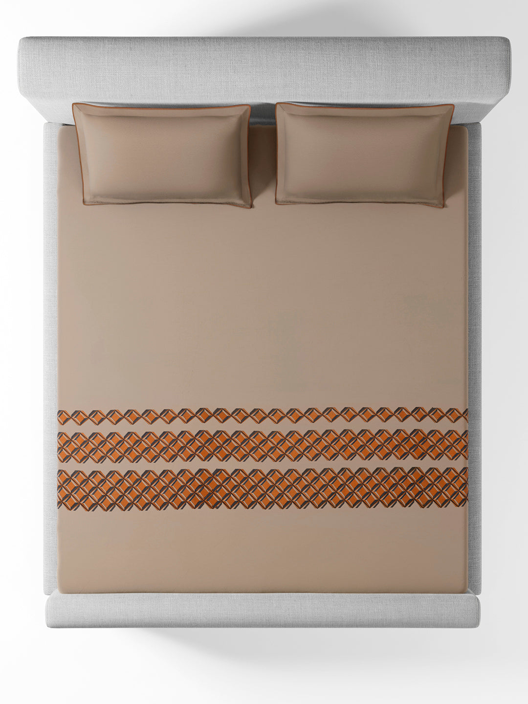 TRELLIS-COBBLESTONE KING BED SHEET SET