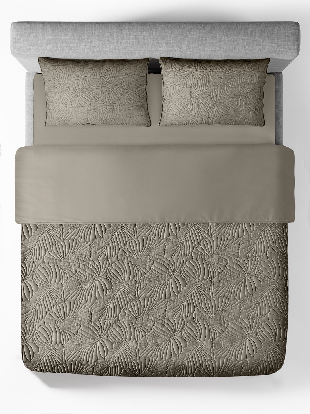 EDEN-DESERT TAUPE DOUBLE QUILTED BED SPREAD