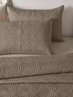 MOSAIC-GREIGE DOUBLE QUILTED BED SPREAD