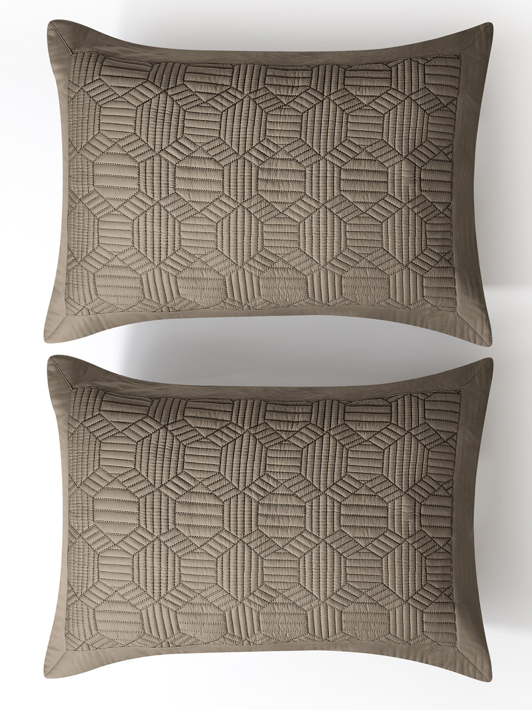 MOSAIC-GREIGE DOUBLE QUILTED BED SPREAD