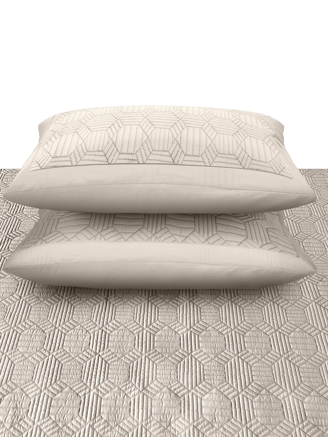 MOSAIC-LINEN DOUBLE QUILTED BED SPREAD