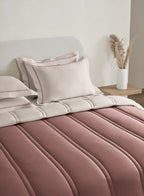 ARRAY-ASH ROSE-TAN DOUBLE COMFORTER BEDDING SET