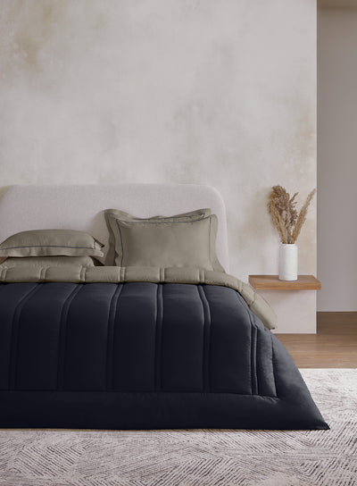 ARRAY-CAVIAR-FALCON DOUBLE COMFORTER BEDDING SET