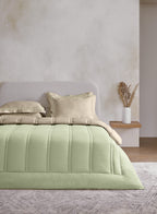 ARRAY-CELADON GREEN-FRENCHOAK DOUBLE COMFORTER BEDDING SET