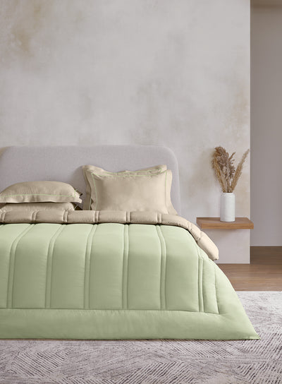 ARRAY-CELADON GREEN-FRENCHOAK DOUBLE COMFORTER BEDDING SET