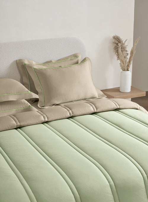 ARRAY-CELADON GREEN-FRENCHOAK DOUBLE COMFORTER BEDDING SET