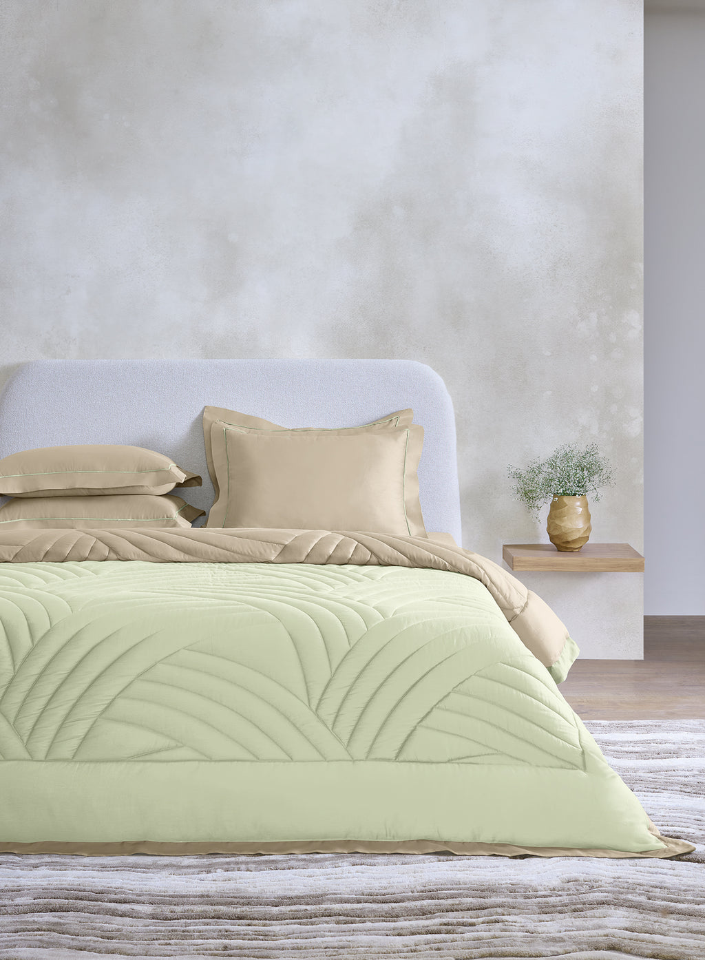 ASTRATTO-CELADON GREEN-FRENCHOAK DOUBLE COMFORTER BEDDING SET