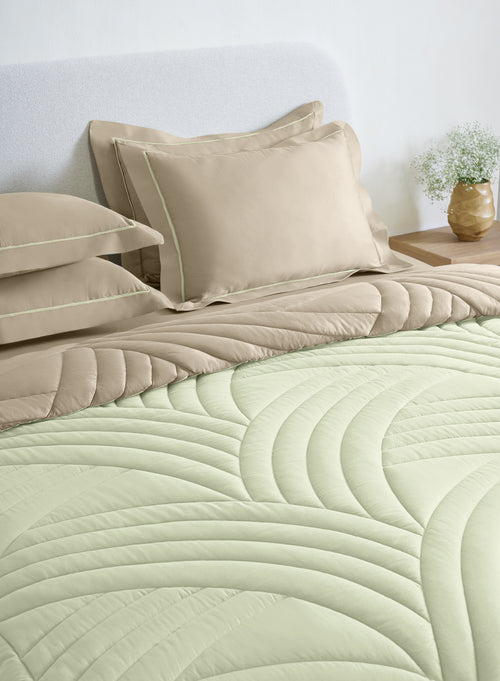 ASTRATTO-CELADON GREEN-FRENCHOAK DOUBLE COMFORTER BEDDING SET