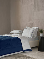 BEVERLEY-HARBOR MIST-TRUE BLUE DOUBLE COMFORTER BEDDING SET