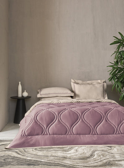 BEVERLEY-PUMICE STONE-DUSTY LILAC DOUBLE COMFORTER BEDDING SET