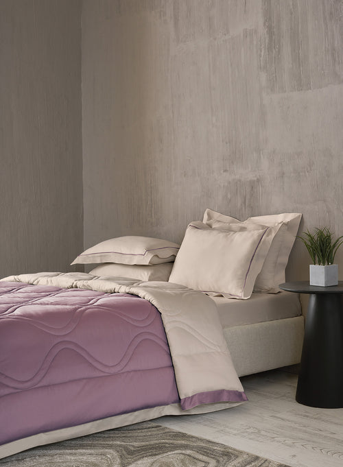 BEVERLEY-PUMICE STONE-DUSTY LILAC DOUBLE COMFORTER BEDDING SET