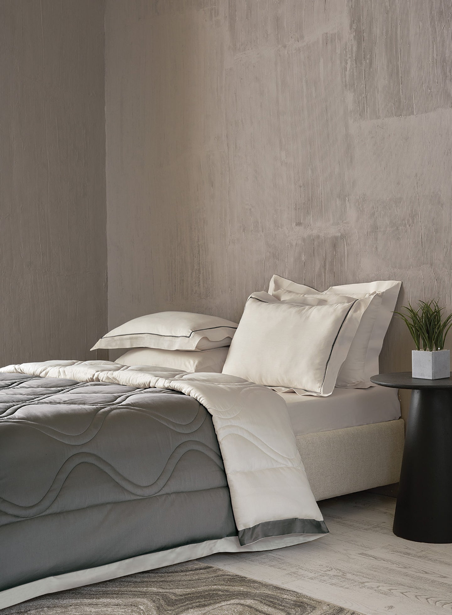 BEVERLEY-SILVER BIRCH-MINERAL GREY DOUBLE COMFORTER BEDDING SET