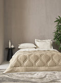 BEVERLEY-STAR WHITE-OATMEAL DOUBLE COMFORTER BEDDING SET