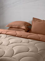 BLOOMSBURY-LIGHT TAUPE-RUST DOUBLE COMFORTER BEDDING SET