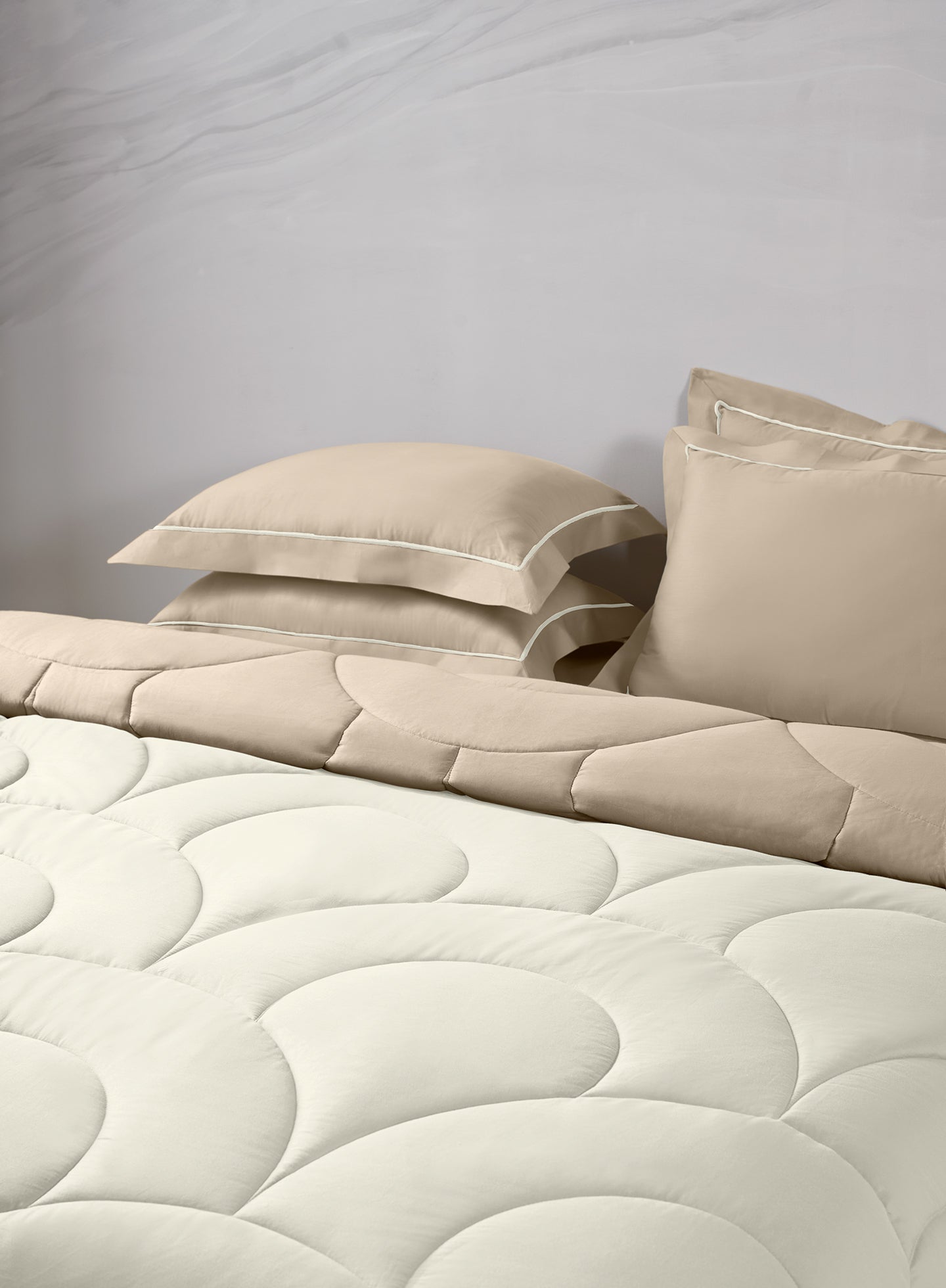 BLOOMSBURY-MARSHMALLOW-FRENCH OAK DOUBLE COMFORTER BEDDING SET