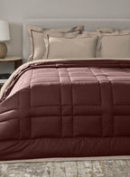 BRIQUE-TAUPE-FUDGESICKLE DOUBLE COMFORTER BEDDING SET