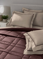 BRIQUE-TAUPE-FUDGESICKLE DOUBLE COMFORTER BEDDING SET