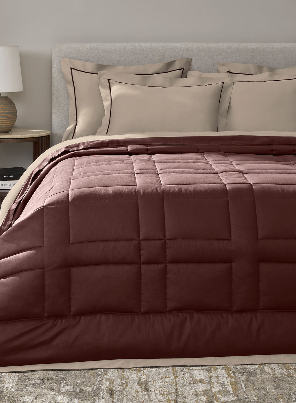BRIQUE-TAUPE-FUDGESICKLE SINGLE COMFORTER