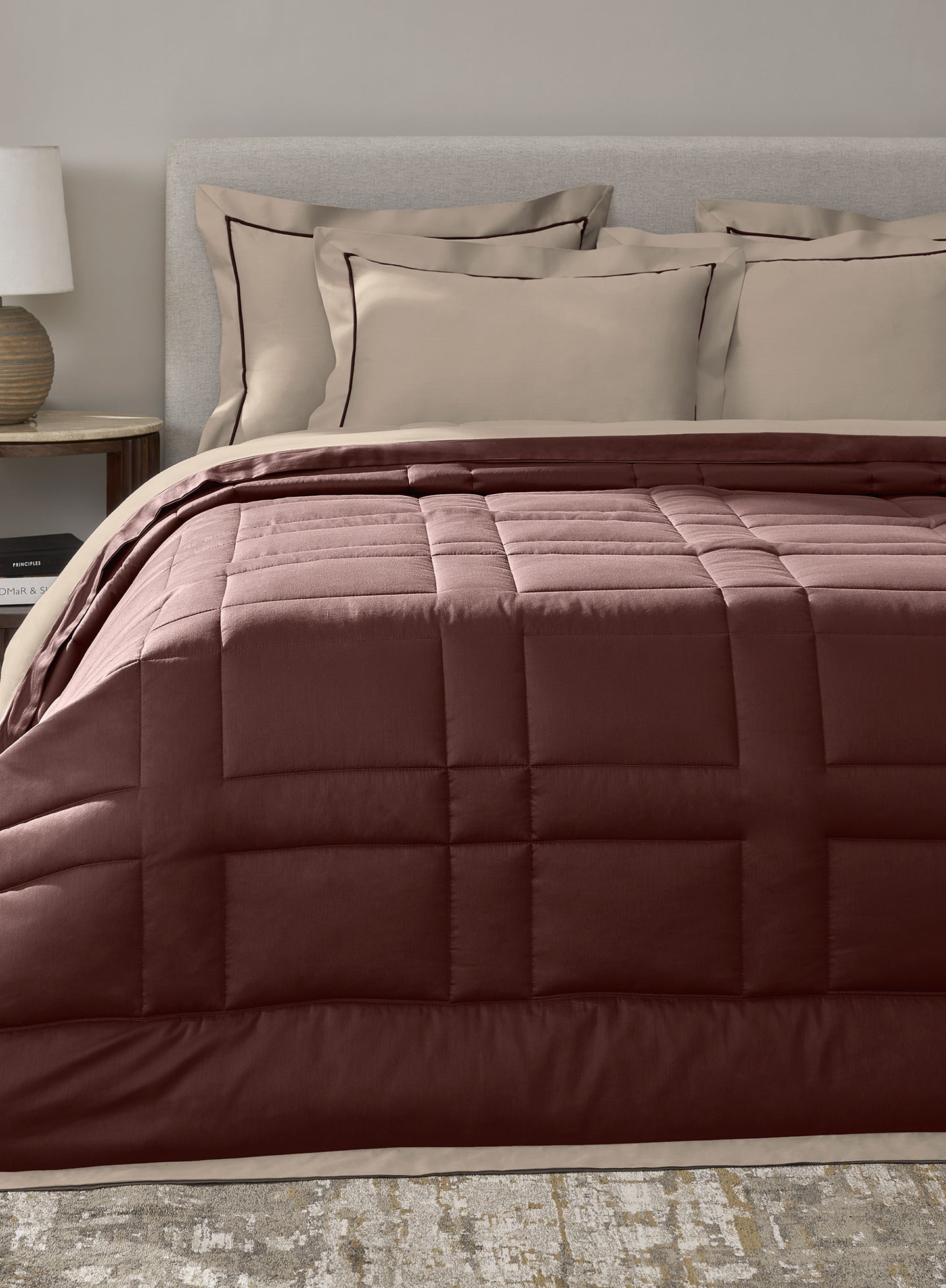BRIQUE-TAUPE-FUDGESICKLE SINGLE COMFORTER