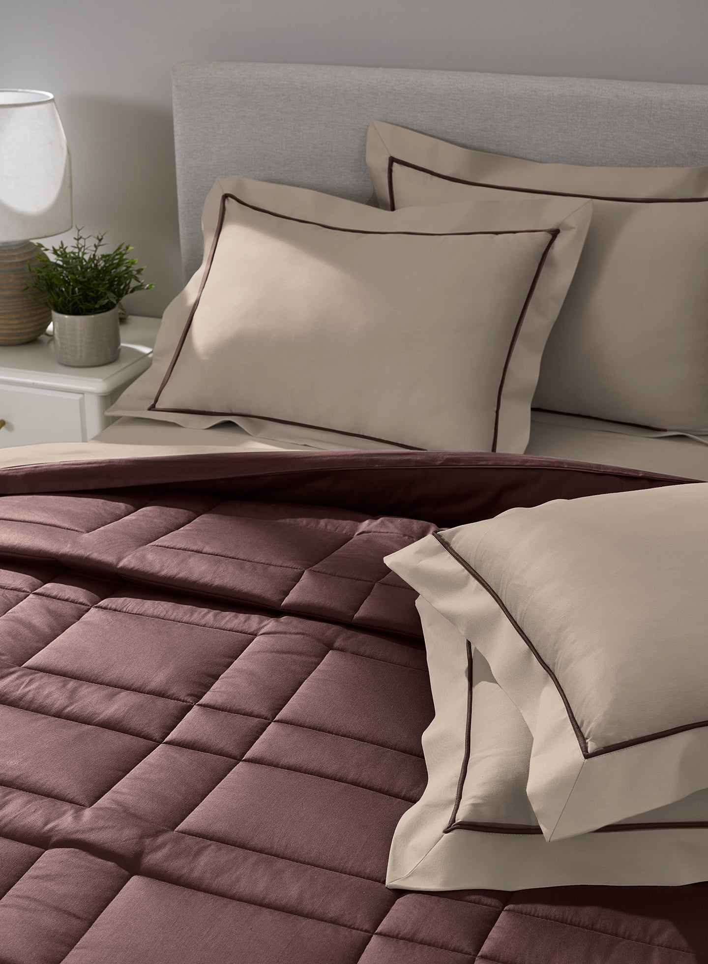BRIQUE-TAUPE-FUDGESICKLE SINGLE COMFORTER