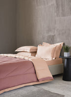 CARRIBEAN-PEACH BLUSH-ASH ROSE DOUBLE COMFORTER BEDDING SET