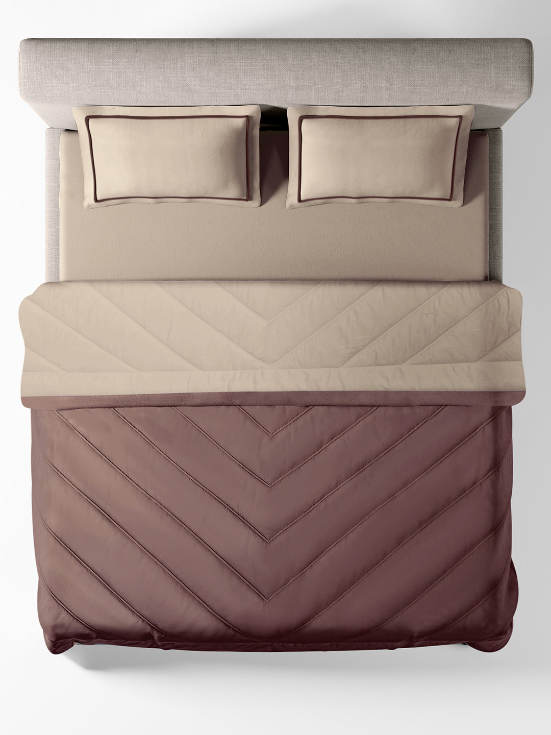 CELENE-TAUPE-FUDGESICKLE DOUBLE COMFORTER BEDDING SET