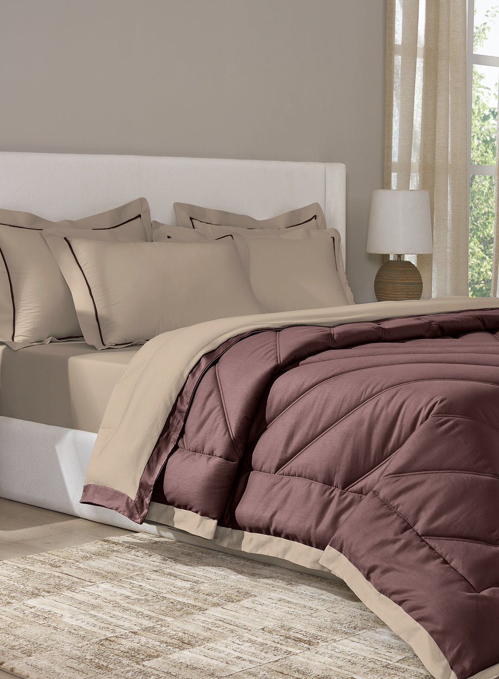 CELENE-TAUPE-FUDGESICKLE SINGLE COMFORTER