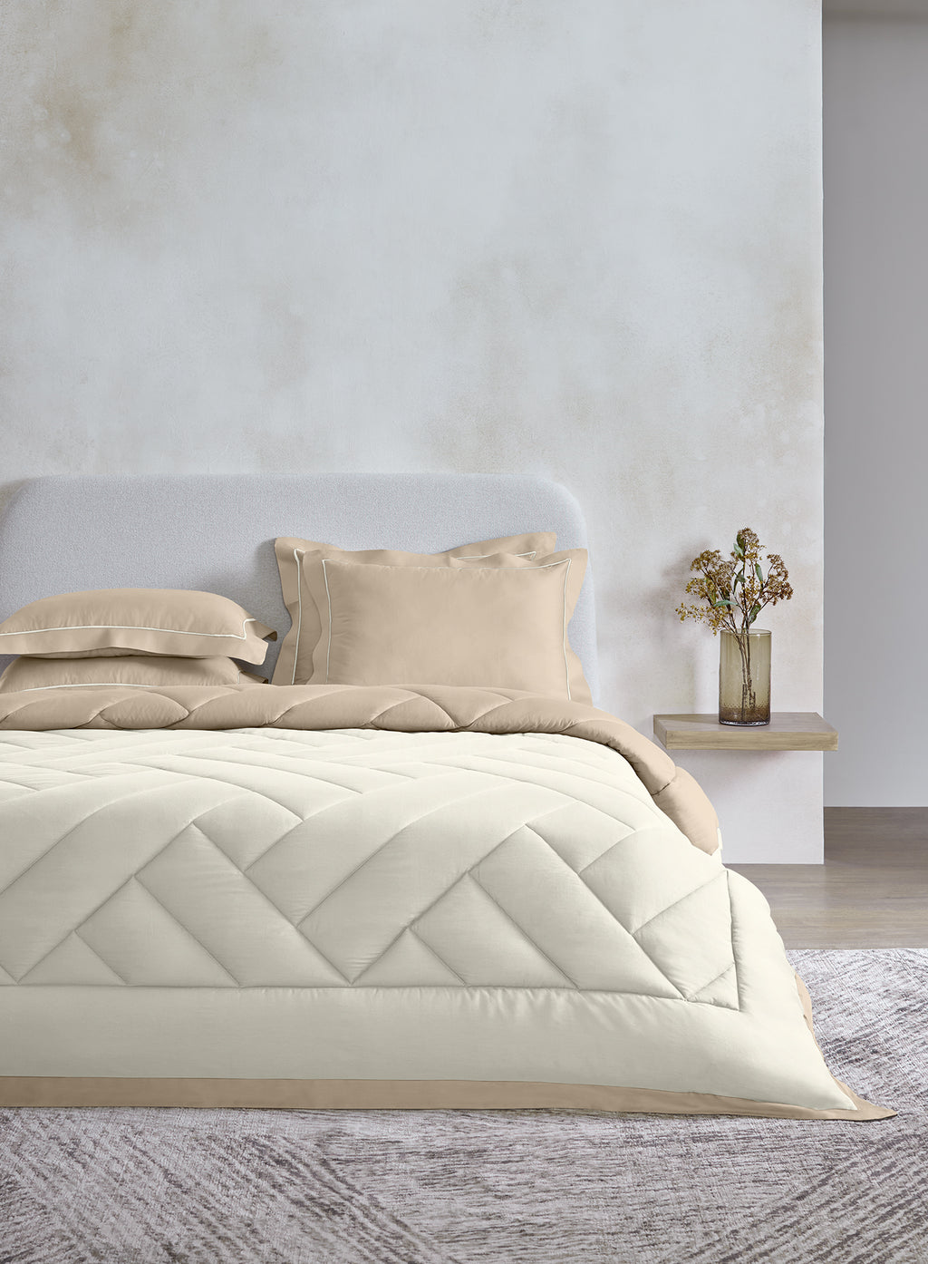 COPENHAGEN-MARSHMALLOW-FRENCH OAK DOUBLE COMFORTER BEDDING SET