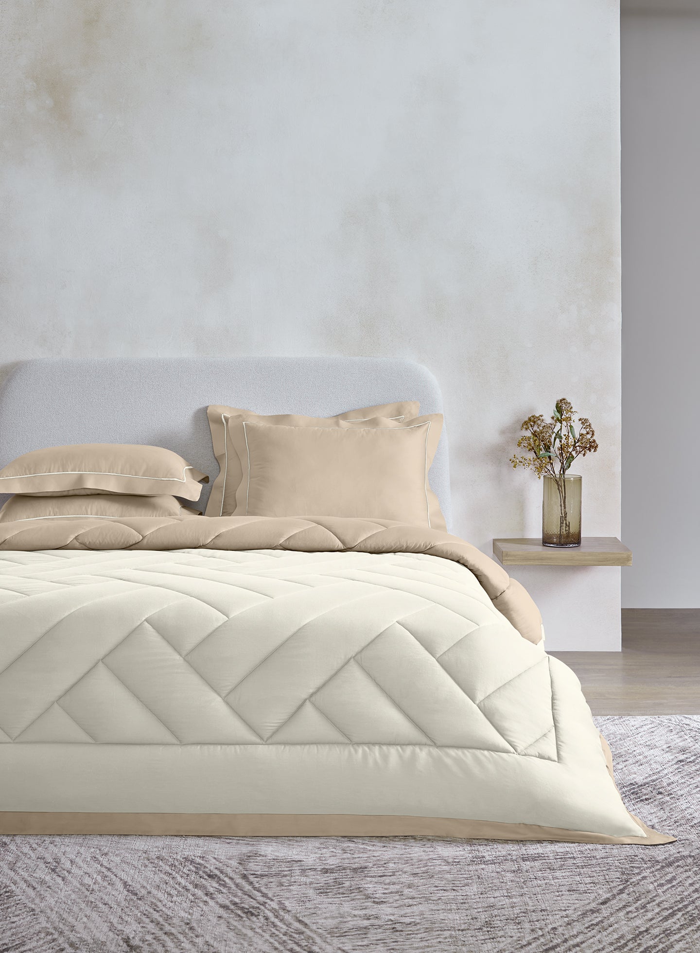 COPENHAGEN-MARSHMALLOW-FRENCH OAK DOUBLE COMFORTER BEDDING SET
