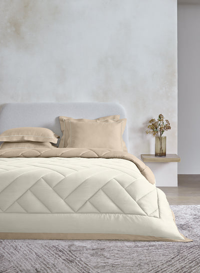 COPENHAGEN-MARSHMALLOW-FRENCH OAK DOUBLE COMFORTER BEDDING SET