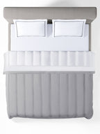 FURROW-BRILLIANT WHITE-NEW GREY DOUBLE COMFORTER BEDDING SET
