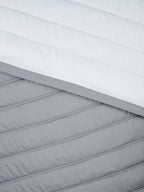 FURROW-BRILLIANT WHITE-NEW GREY DOUBLE COMFORTER BEDDING SET