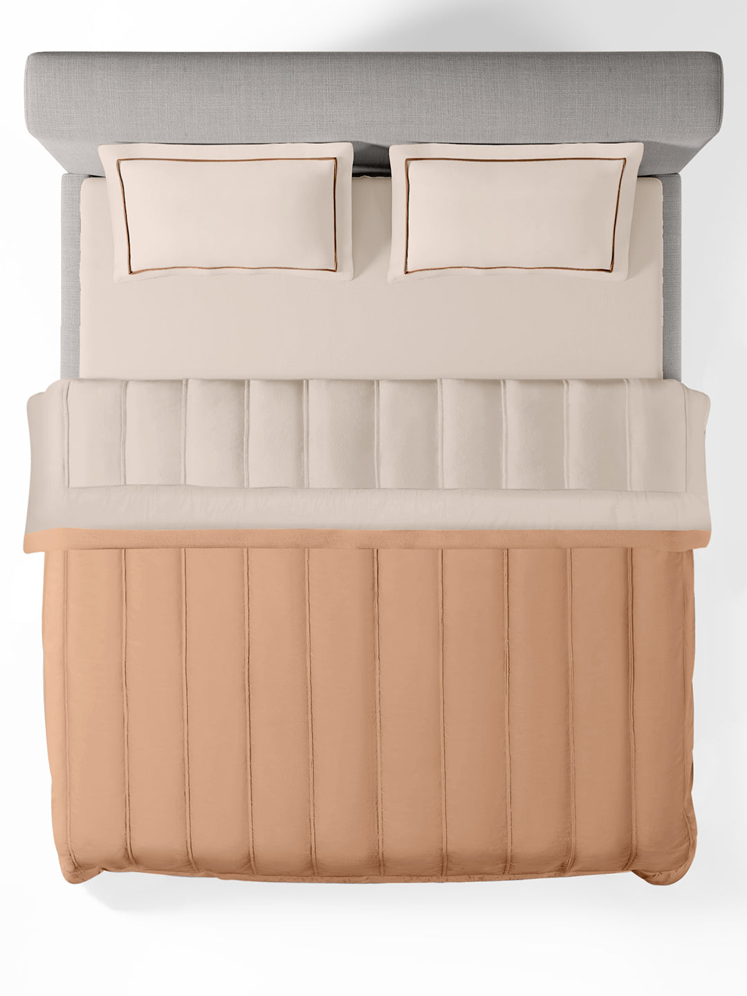 FURROW-CREAM PINK-BROWN SUGAR DOUBLE COMFORTER