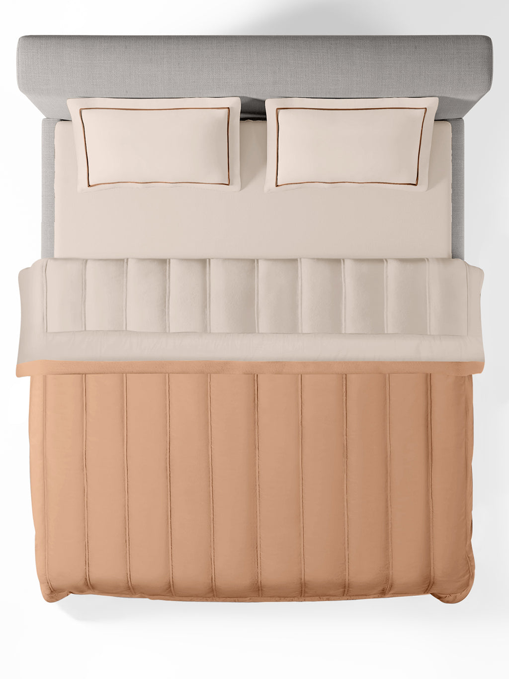 FURROW-CREAM PINK-BROWN SUGAR SINGLE COMFORTER