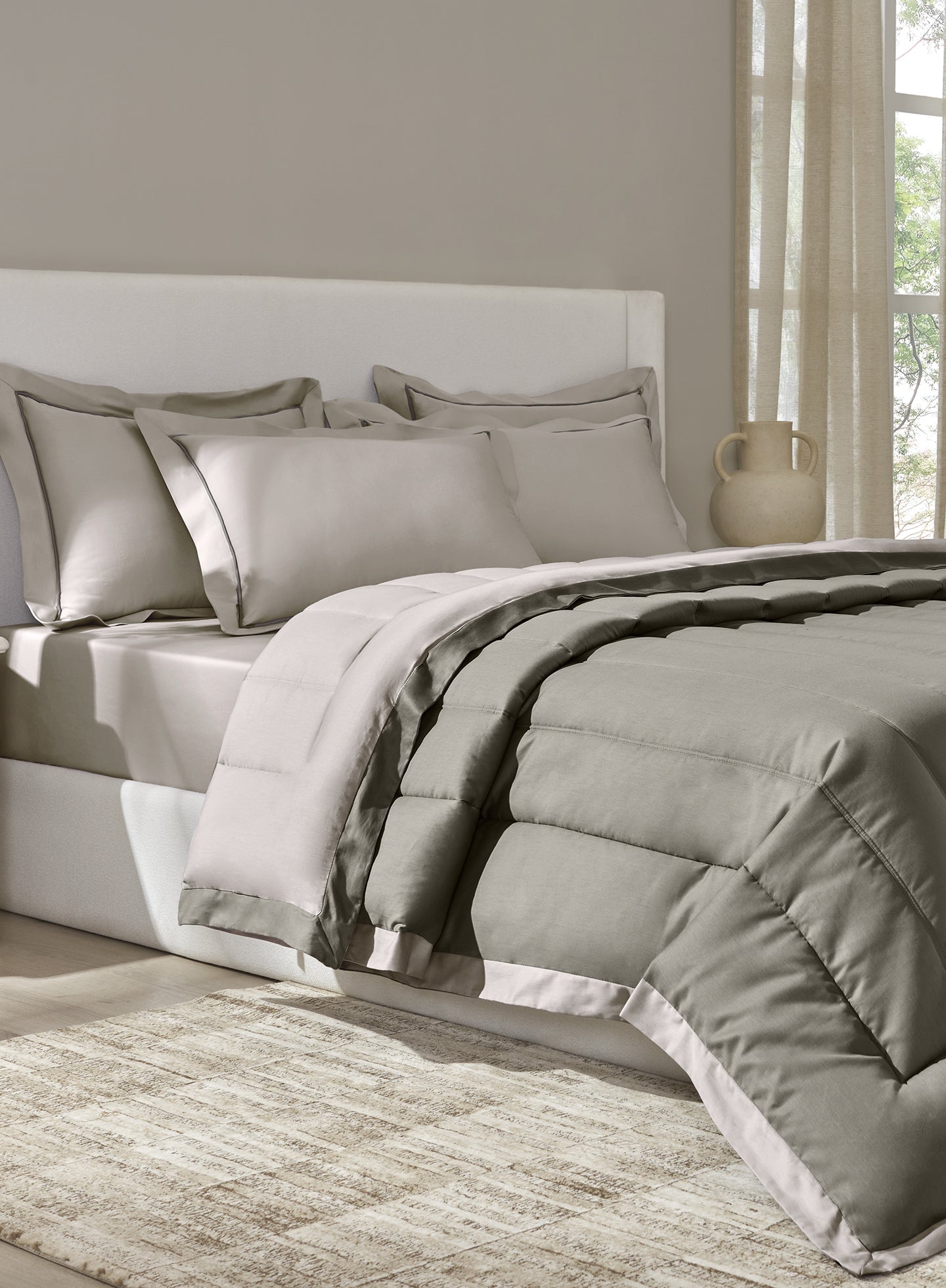 FURROW-STONE-CINDER DOUBLE COMFORTER