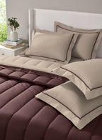 FURROW-TAUPE-FUDGESICKLE DOUBLE COMFORTER BEDDING SET