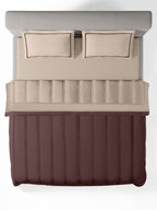 FURROW-TAUPE-FUDGESICKLE DOUBLE COMFORTER BEDDING SET