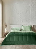 IGUANA-CELADON GREEN-HUNTER GREEN DOUBLE COMFORTER BEDDING SET