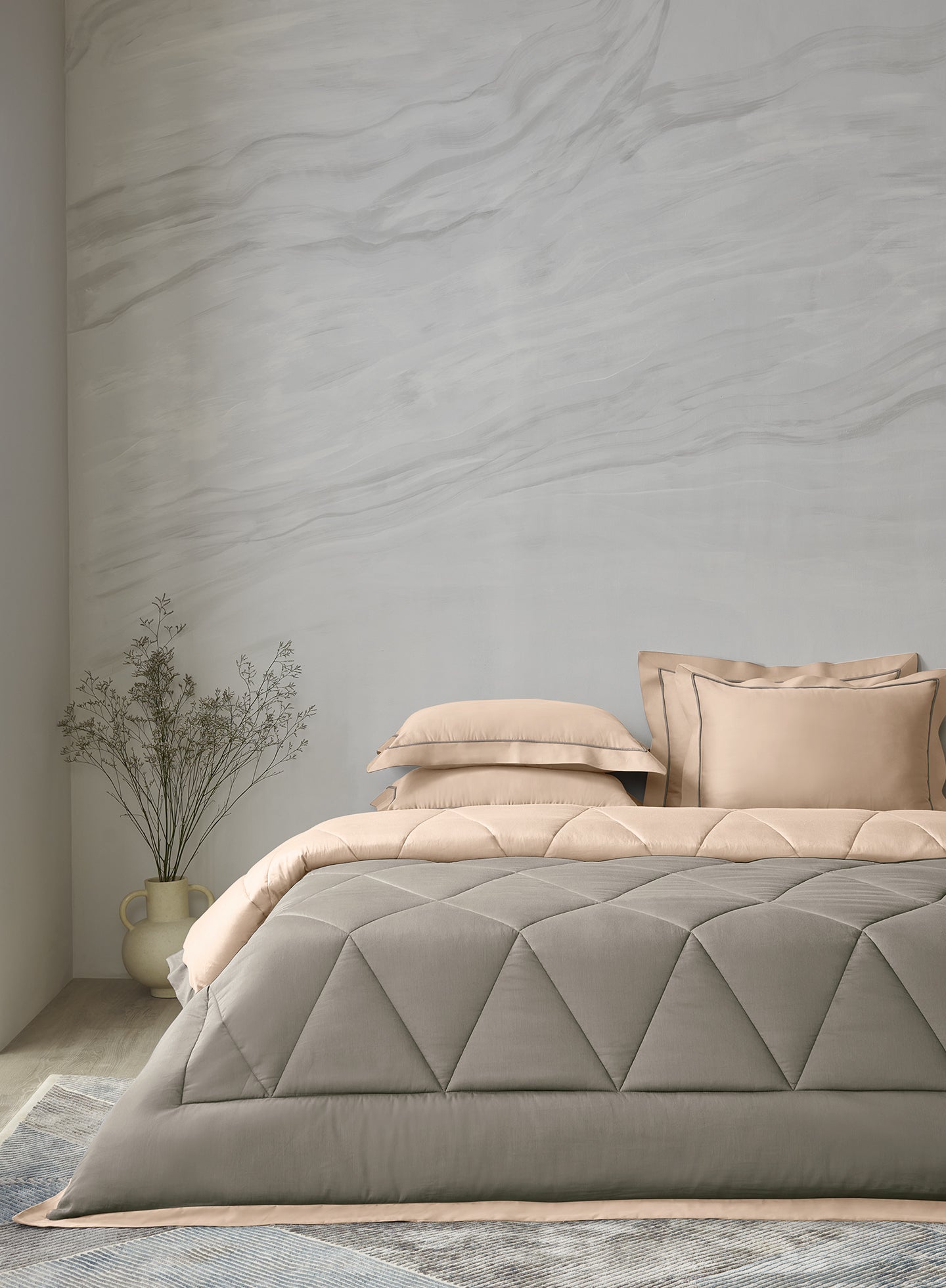 LEVANTO-IRISH CREAM-FALLEN ROCK DOUBLE COMFORTER BEDDING SET