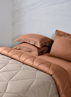 LEVANTO-LIGHT TAUPE-RUST DOUBLE COMFORTER BEDDING SET