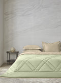 LOZENGE-CELADON GREEN-FRENCHOAK DOUBLE COMFORTER BEDDING SET