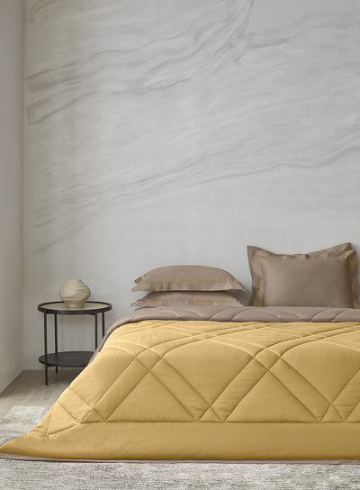 LOZENGE-GOLDEN PALM-TIMBER WOLF DOUBLE COMFORTER BEDDING SET