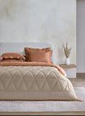 MONTAUK-LIGHT TAUPE-RUST DOUBLE COMFORTER BEDDING SET