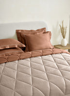 MONTAUK-LIGHT TAUPE-RUST DOUBLE COMFORTER BEDDING SET