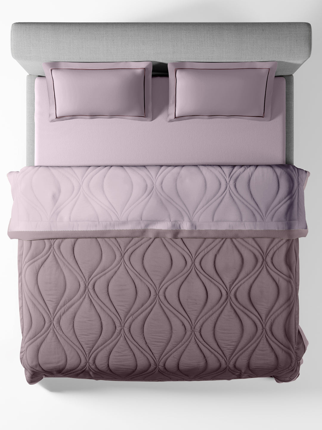 OGEE-LAVENDER-ELDERBERRY DOUBLE COMFORTER BEDDING SET