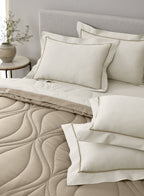 OGEE-MARSHMALLOW-OATMEAL DOUBLE COMFORTER BEDDING SET